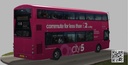 Wrightbus Streetdeck Oxford sity pink livery bus Low-poly 3D model
