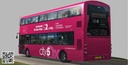 Wrightbus Streetdeck Oxford sity pink livery bus Low-poly 3D model