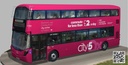 Wrightbus Streetdeck Oxford sity pink livery bus Low-poly 3D model