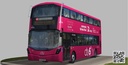 Wrightbus Streetdeck Oxford sity pink livery bus Low-poly 3D model