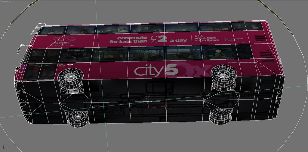 Wrightbus Streetdeck Oxford sity pink livery bus Low-poly 3D model