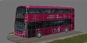 Wrightbus Streetdeck Oxford sity pink livery bus Low-poly 3D model