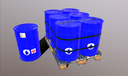 Pallet with imperial barrels
