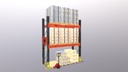 Warehouse Storage System with Hand Truck