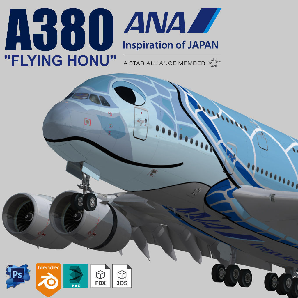 Airbus A380 ANA FLYING HONU design