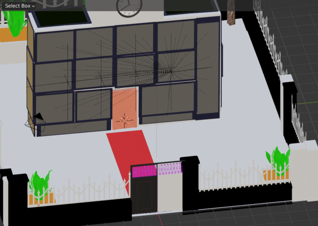 Glass building low poly 3d model