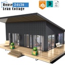 House 24x36 Lean Cottage Plans