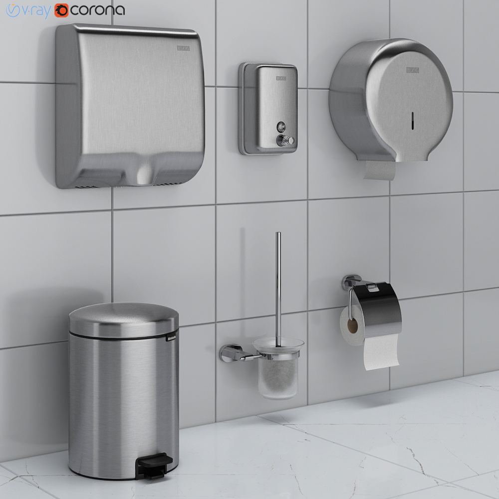 Bathroom accessories set 43 (Ravak, Brabantia, BXG)