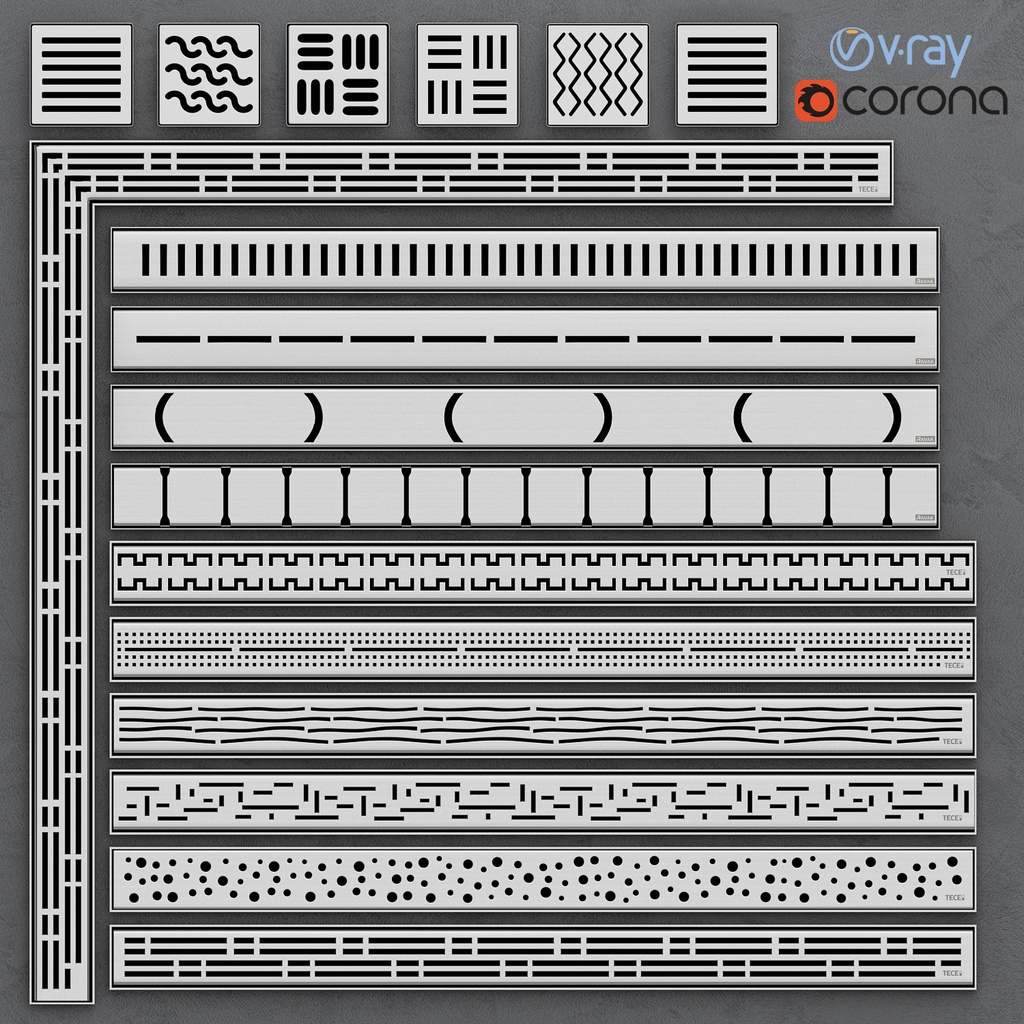 Shower channels, drainage ladders TECE and Ravak