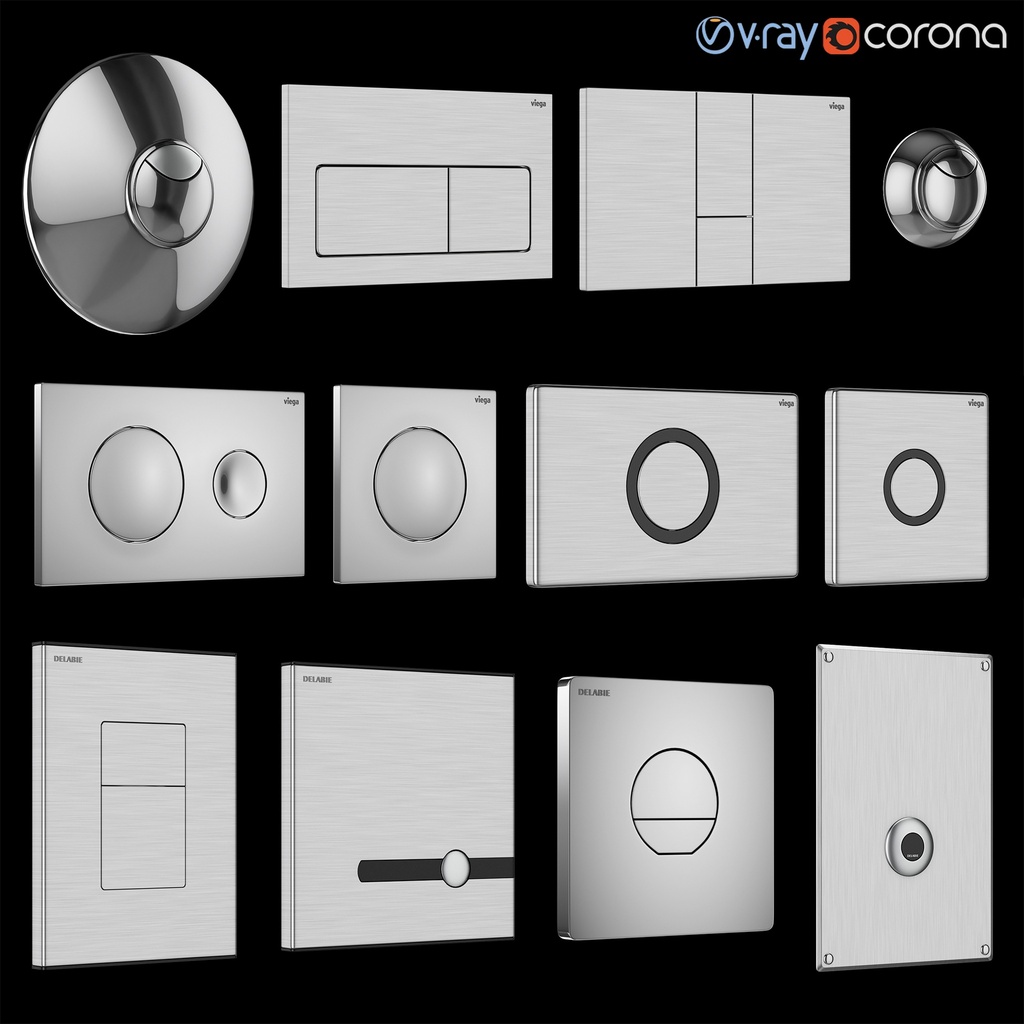 Drain buttons DELABIE and Viega