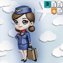 Stewardess cute girl 3D print ready