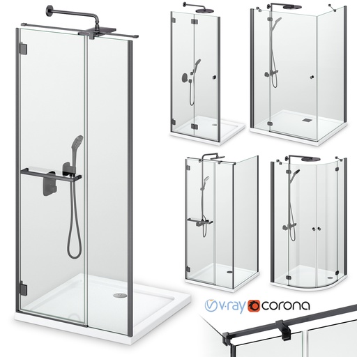 Cabin showers Radaway Carena black