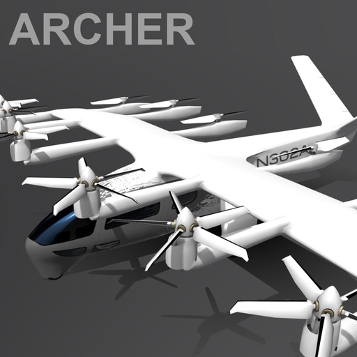 Archer Midnight EVTOL low poly
